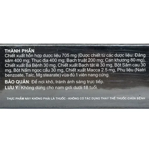 Viên Uống Rocket + Giúp bổ thận dương, Tăng cường sinh lực nam