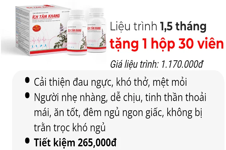 ÍCH TÂM KHANG (Hộp 90 VIÊN) -Mua 1 tặng 1