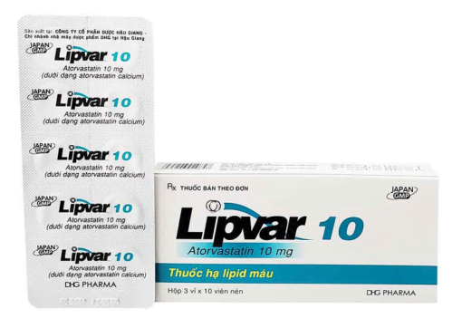 Thuốc Hạ Lipid máu Lipvar Atorvastatin 10mg