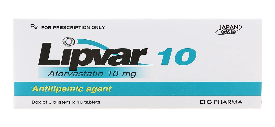 Thuốc Hạ Lipid máu Lipvar Atorvastatin 10mg