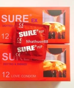 Bao cao su Sure hộp 12 cái Siêu mỏng co giãn đa chiều cảm giác thoải mái