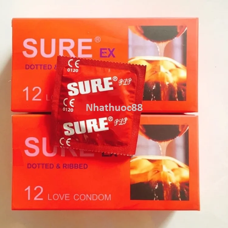 Bao cao su Sure hộp 12 cái Siêu mỏng co giãn đa chiều cảm giác thoải mái