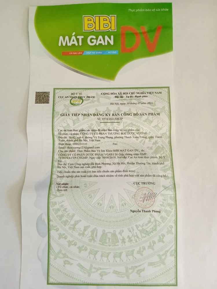 MÁT GAN BiBi DV Hỗ trợ thanh nhiệt, mát gan, giúp giải độc gan, bảo vệ gan