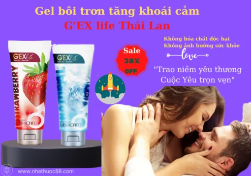 Gel bôi trơn G'exlife tạo ẩm và tăng cảm giác rạo rực,phấn kích khi Yêu