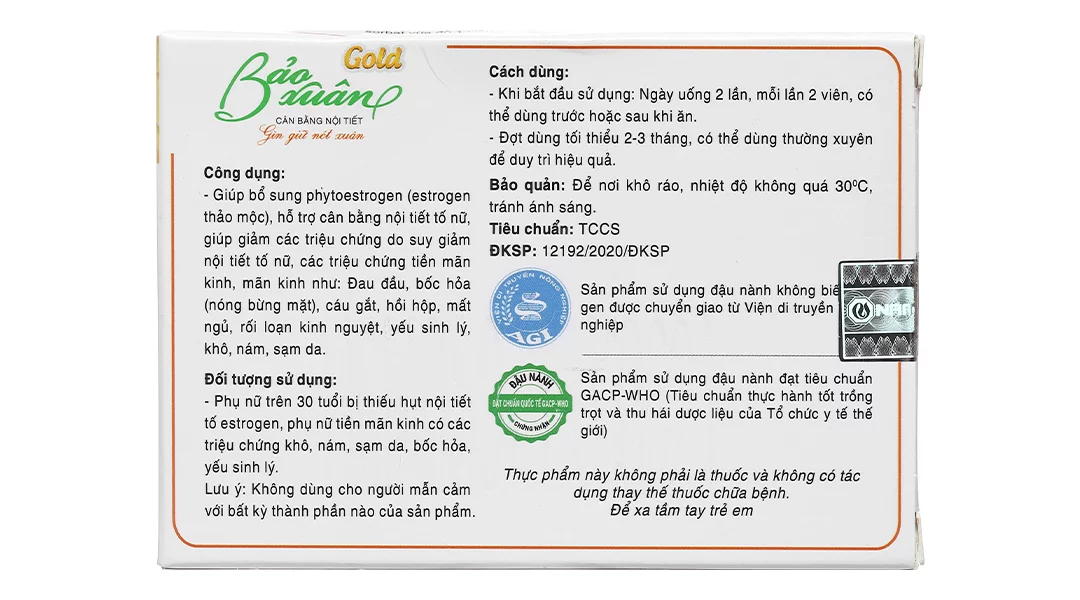 Viên Uống Bảo Xuân Gold 30-50 Tuổi- Cân bằng nội tiết tố Nữ