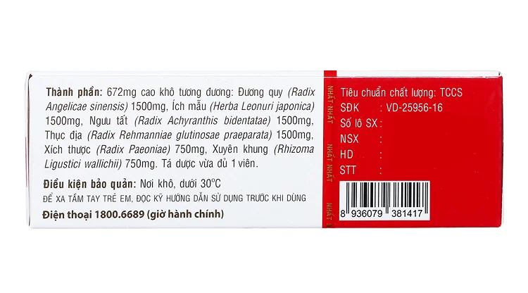 Thuốc Hoạt Huyết Nhất Nhất Trị đau đầu,hoa mắt chóng mặt (Hộp 30 Viên)