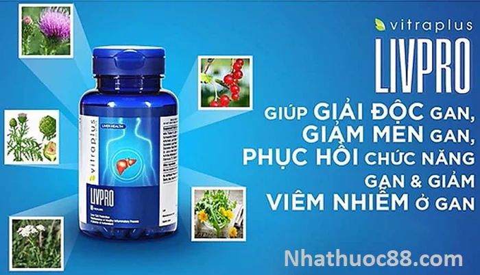 Giải độc Gan Vitraplus livpro Canada lọ 30 viên