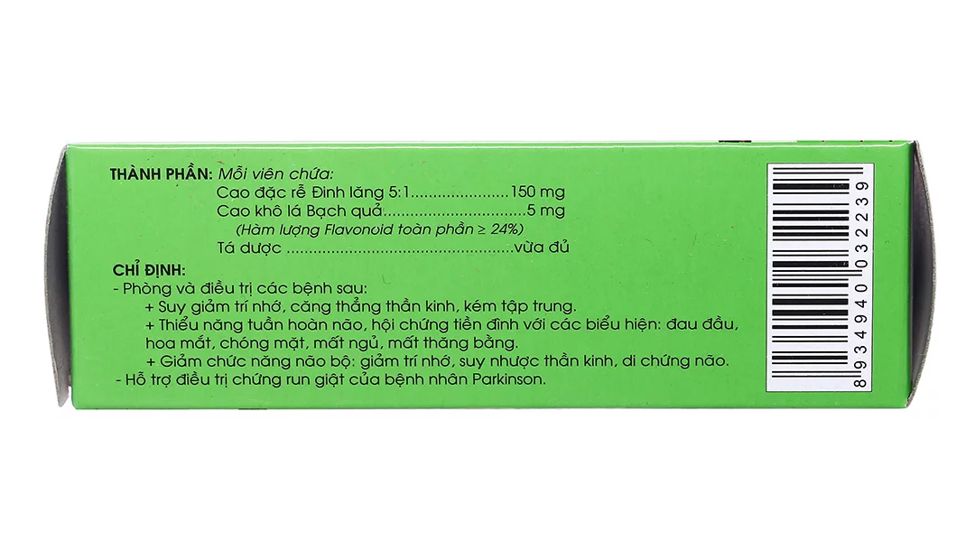 Hoạt hết dưỡng não hộp 100 viên