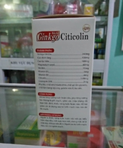 Ginko Citicolin Hỗ trợ tăng cường tuần hoàn máu não hiệu quả hộp 100 viên