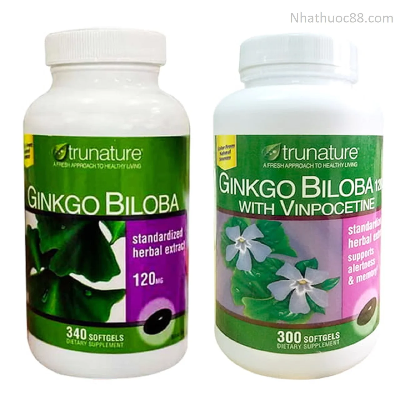 Bổ não Trunature Ginkgo Biloba Mỹ lọ 340 viên
