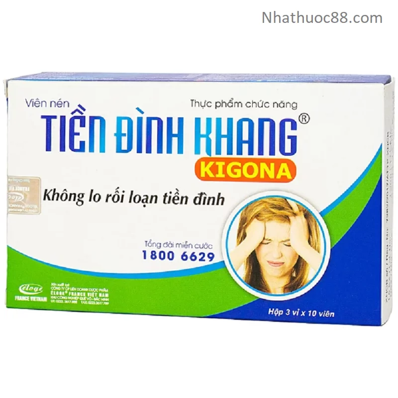 Viên uống Tiền Đình Khang Kigona giảm nhanh rối loạn tiền đình hộp 30 viên