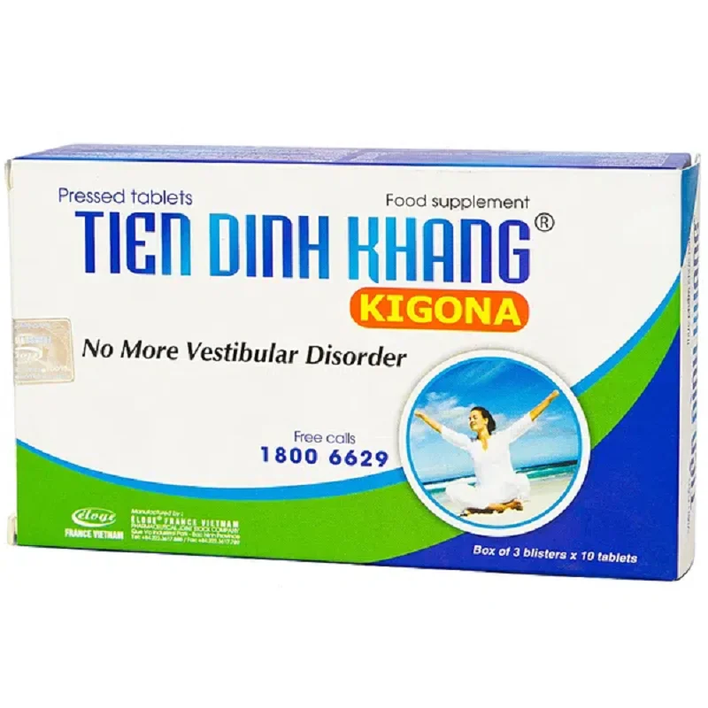 Viên uống Tiền Đình Khang Kigona giảm nhanh rối loạn tiền đình hộp 30 viên