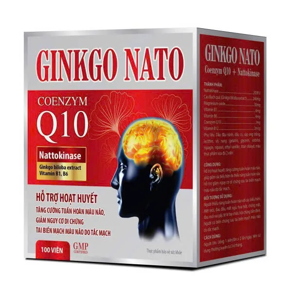 Dưỡng não Ginkgo Nato Coenzym Q10-Hỗ trợ tăng cường tuần hoàn máu não (100 viên đỏ)