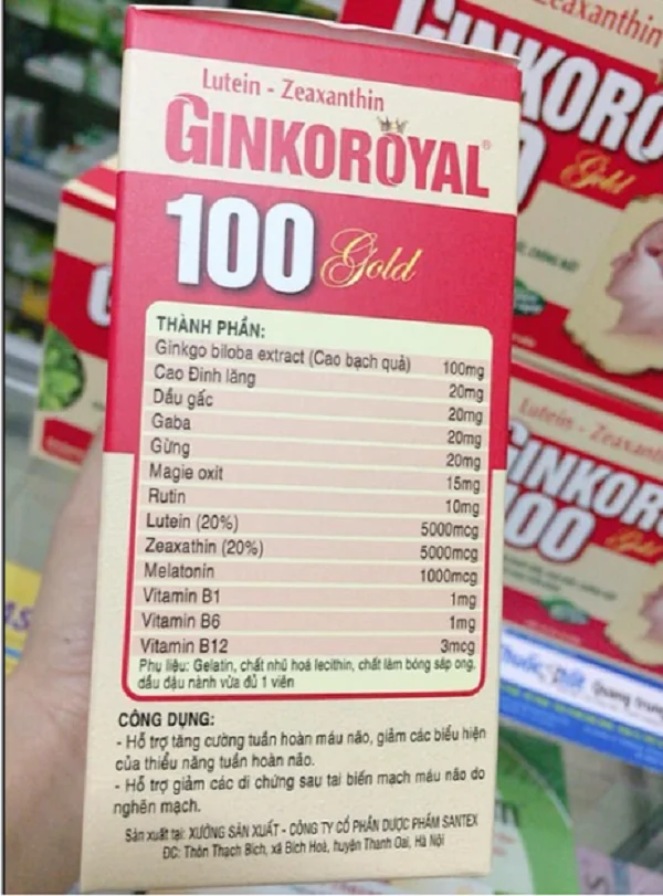 GinkoRoyal 100 Gold – Hoạt huyết, dưỡng não hộp 100 viên