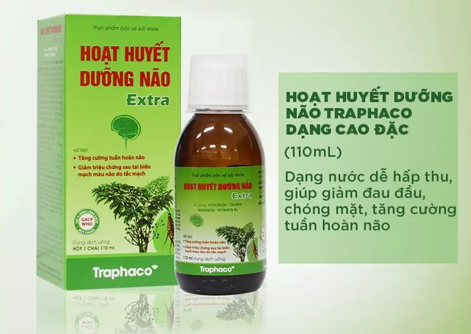 Thực phẩm BVSK Hoạt Huyết Dưỡng Não Extra Traphaco lọ 110ml