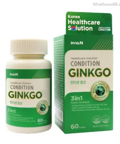 Bổ não Condition Ginkgo hỗ trợ tuần hoàn não, lưu thông máu lọ 60 viên