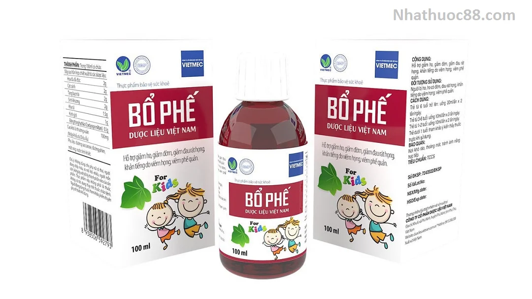 Siro ho BỔ PHẾ Dược Liệu Việt Nam,bổ phổi ,giảm ho lọ 125ml