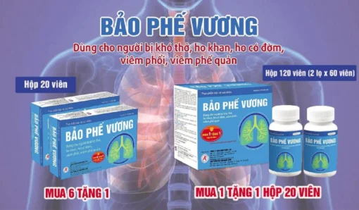 Viên uống Bảo Phế Vương Á Âu giảm đờm,giảm ho,khó thở (30 viên)