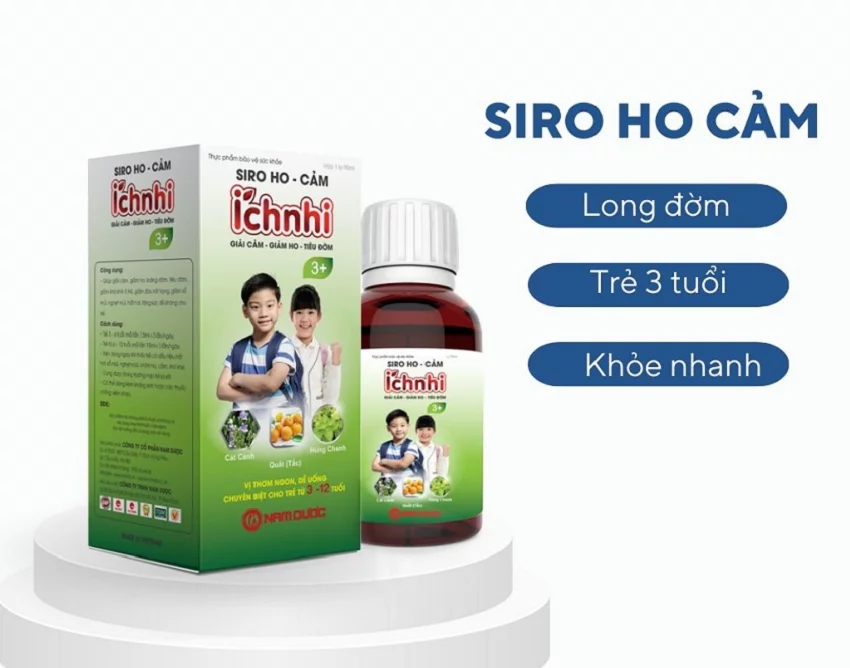Siro ho cảm Ích Nhi 3+ Giải cảm,giảm ho,tiêu đờm lọ 90ml