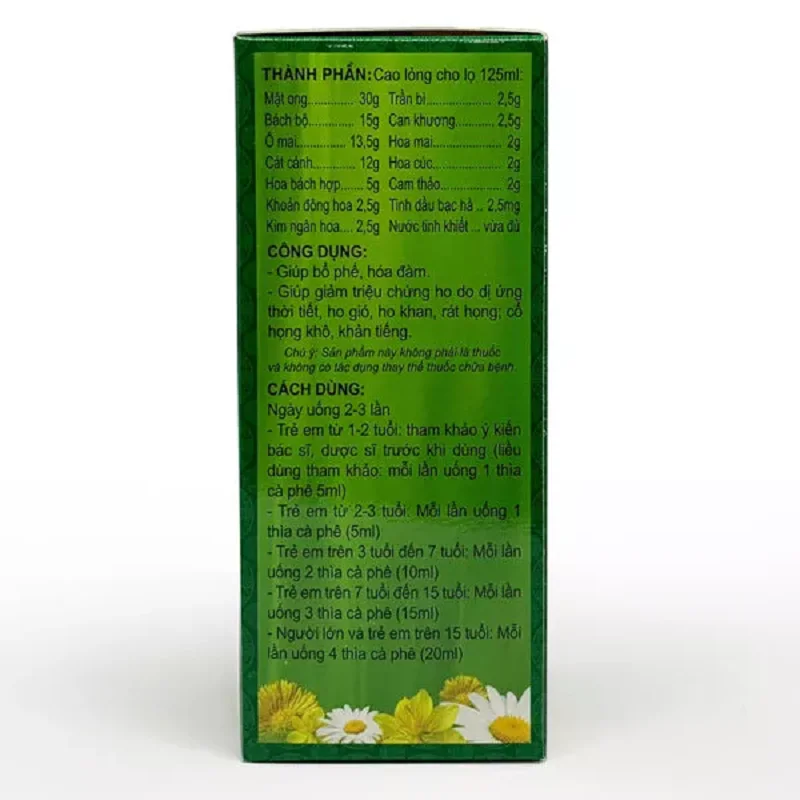 TPBVSK Siro ho An Khái Hoa ,bổ phế,giảm ho,loãng đờm lọ 125ml