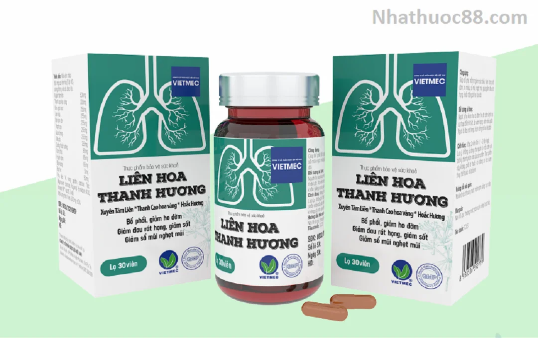 Liên Hoa Thanh Hương-Xuyên tâm liên (30viên) Bổ phổi, giảm ho đờm