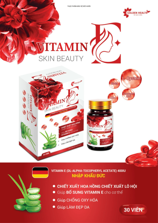 Viên uống Vitamin E đỏ SKIN BEAUTY