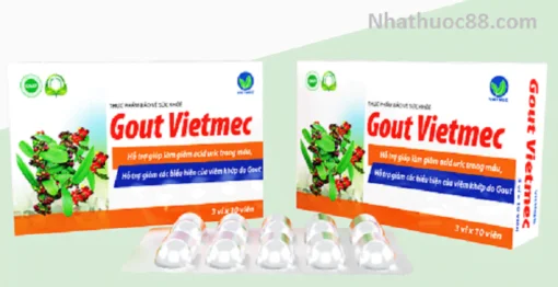 Viên uống hỗ trợ điều trị Gut Vietmec, giảm các triệu viêm khớp,Gout