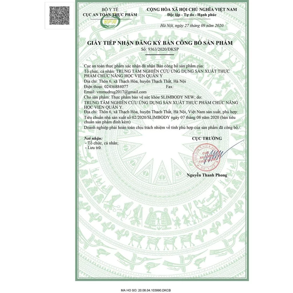 VIÊN UỐNG GIẢM CÂN SLIMBODY (100 viên) giảm cân nhanh, an toàn