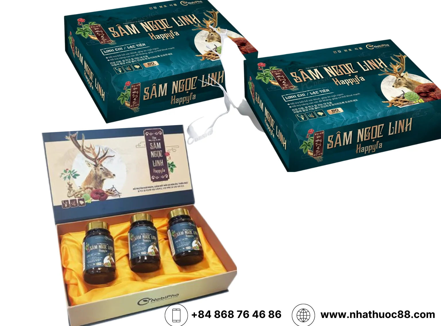 Đông trùng hạ thảo Sâm ngọc linh happyfa (60 viên)