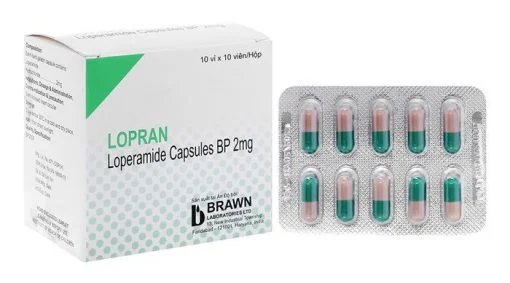 Thuốc tiêu chảy Loperamide hộp (100 viên) Ấn Độ