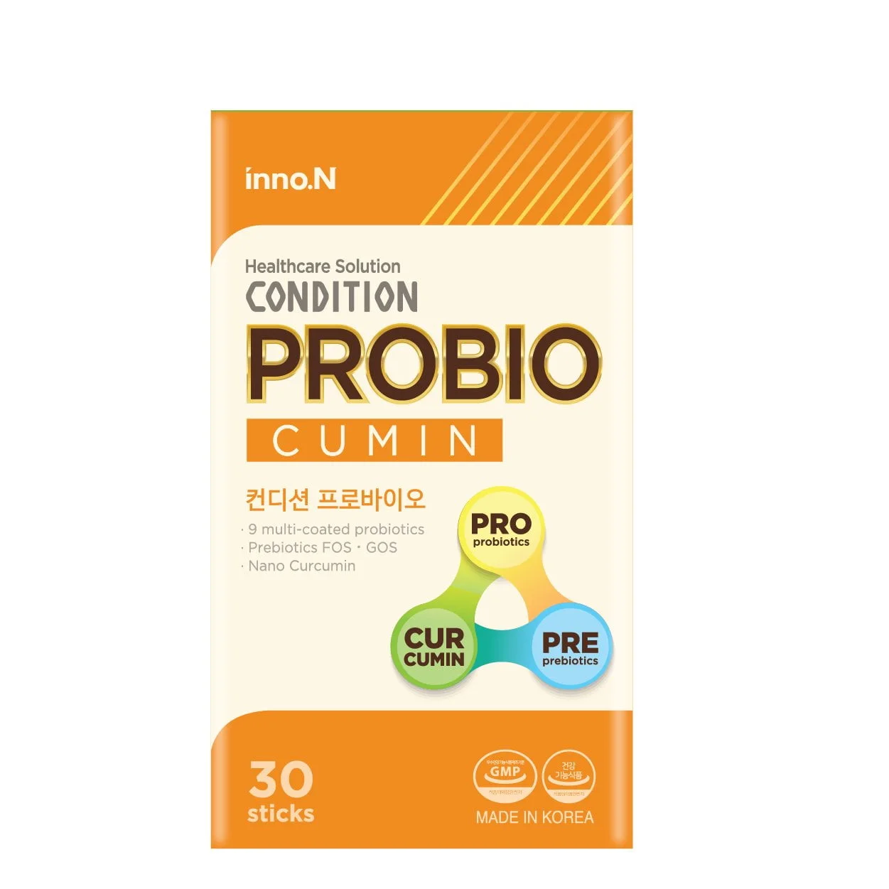 Men tiêu hóa Inno.N Condition Probio Cumin (30 gói) giúp giảm nhanh các triệu chứng tiêu chảy, táo bón