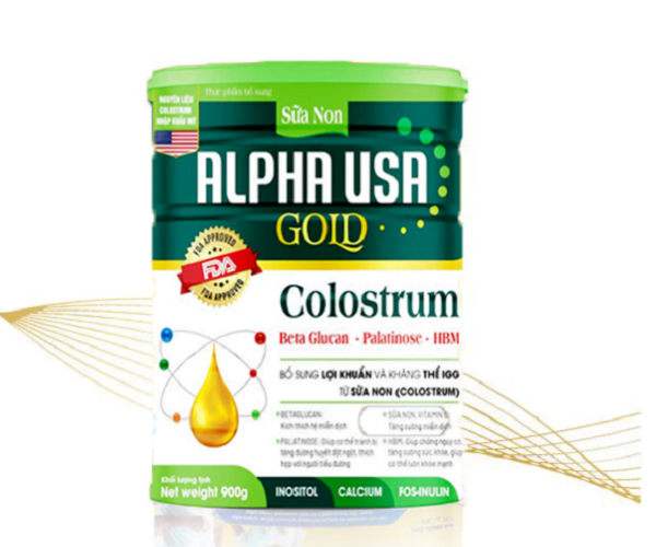 Sữa Non Alpha Usa Gold Alphabet 900g-Tốt cho người sức đề kháng kém, người mới ốm dậy, sau phẫu thuật, thiếu canxi
