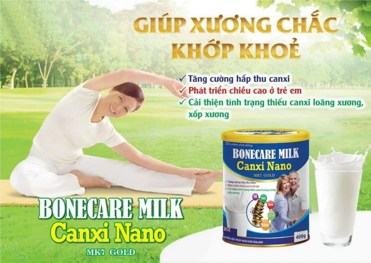 Sữa bột Canxi Nano MK7 Gold 900g - Phát triển chiều cao, cải thiện tình trạng thiếu canxi, loãng xương