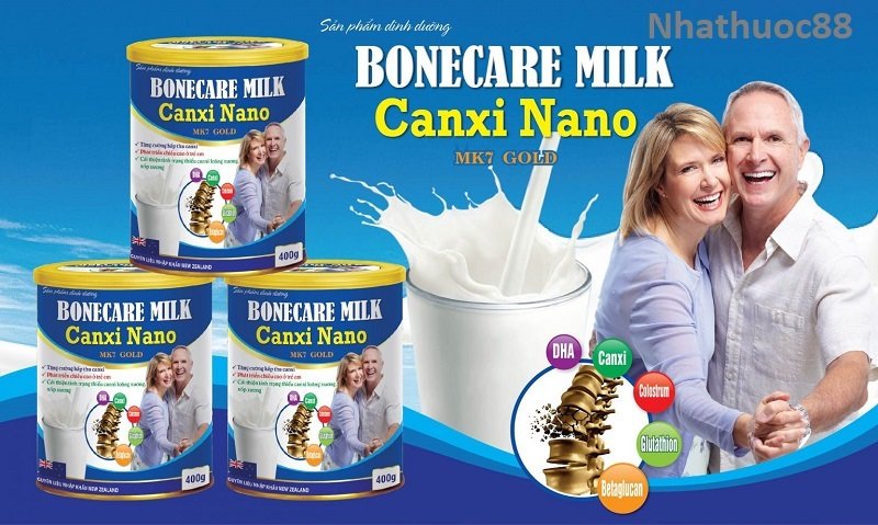 Sữa bột Canxi Nano MK7 Gold 900g - Phát triển chiều cao ,cải thiện tình trạng thiếu canxi, loãng xương