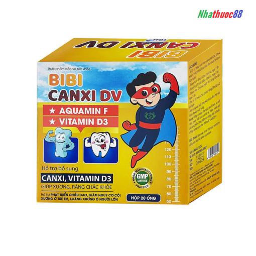 Bibi Canxi DV (20 ống) phát triển chiều cao,bổ sung canxi, vitamin D3, giúp xương, răng chắc khỏe
