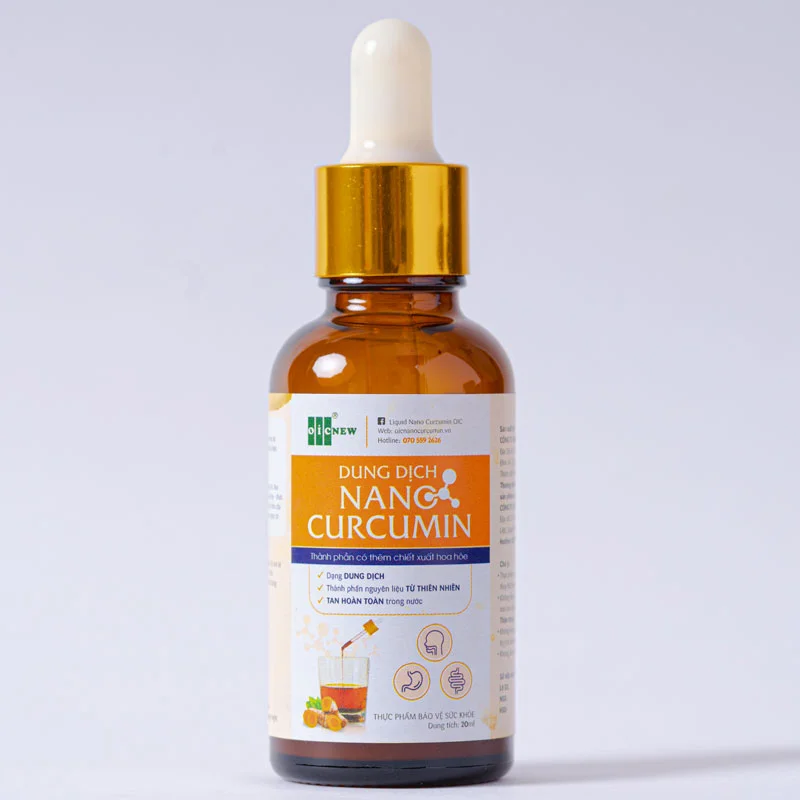 Dung dịch Nano Curcumin OIC 50ml giảm nhanh các triệu chứng ợ hơi, ợ chua, trào ngược