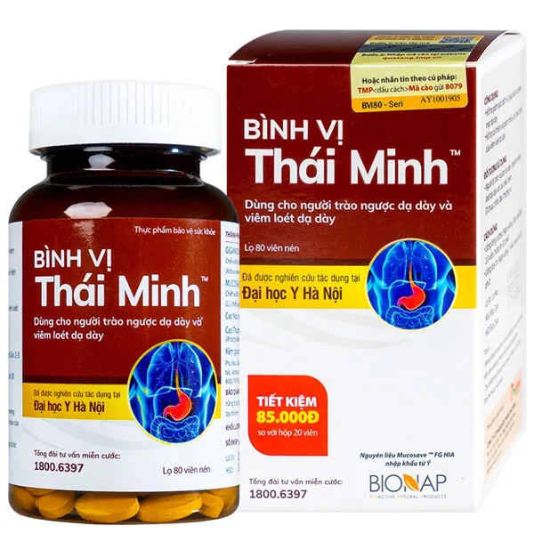 Bình Vị Thái Minh hỗ trợ giảm trào ngược dạ dày thực quản, đau dạ dày, loét dạ dày