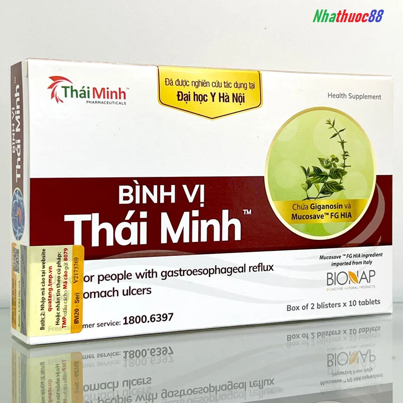 Bình Vị Thái Minh hỗ trợ giảm trào ngược dạ dày thực quản, đau dạ dày, loét dạ dày