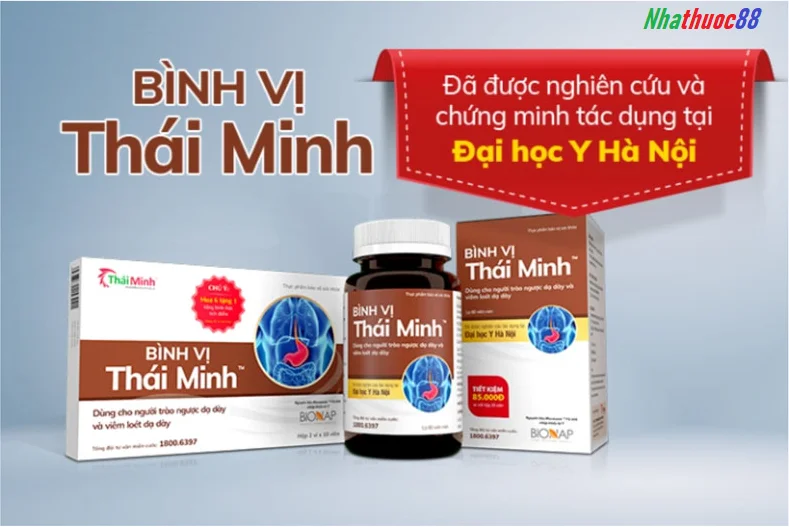 Bình Vị Thái Minh hỗ trợ giảm trào ngược dạ dày thực quản, đau dạ dày, loét dạ dày