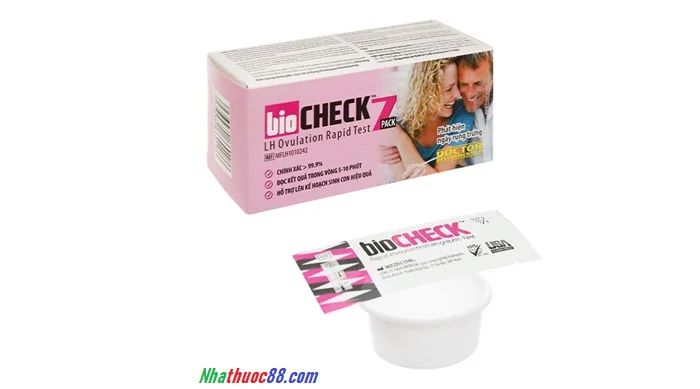 Que Thử Rụng Trứng BioCheck Mỹ (hộp 7 Test)