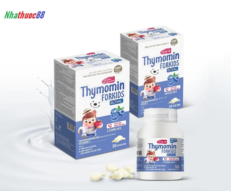 Thymomin Forkids Royal (50v) hỗ trợ tăng sức đề kháng, giảm nguy cơ viêm hô hấp