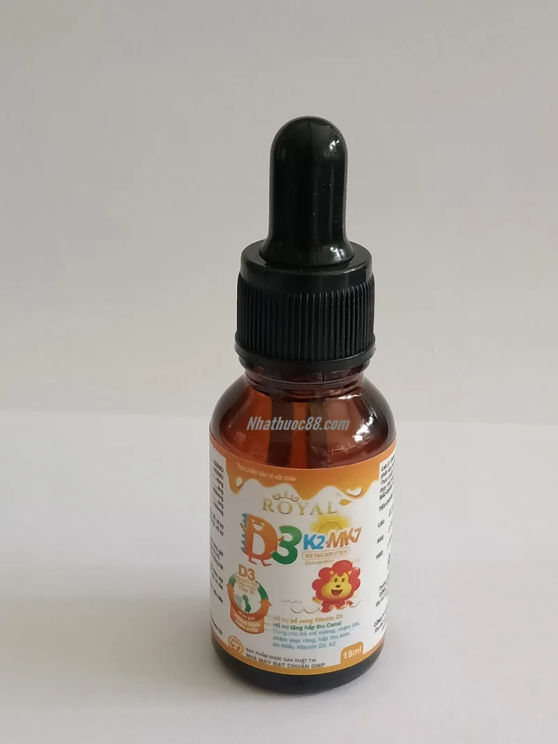Vitamin nhỏ giọt D3 K2 MK7 Royal (15ml) Tăng hấp thu canxi, dùng cho trẻ còi xương, chậm mọc răng