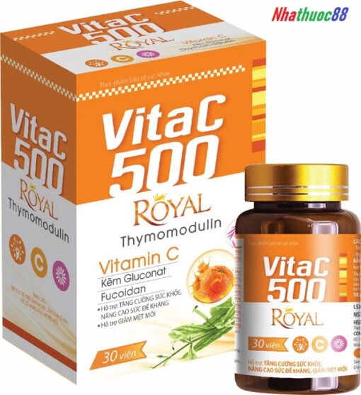 Viên uống bổ sung vitamin C cao cấp VITAC 500 Royal (30v)