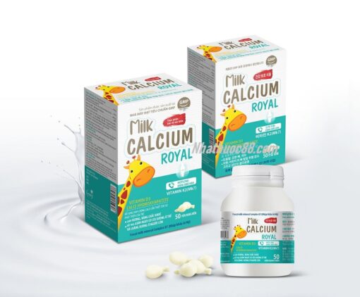 Milk Calcium Royal (50v) Bổ sung canxi cho trẻ em và người lớn như còi xương,mọc răng, phụ nữ mang thai