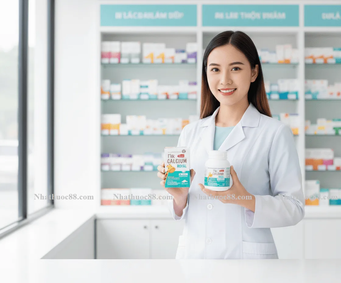 Milk Calcium Royal - Canxi sữa dễ hấp thu cho xương chắc khỏe, Ít táo bón