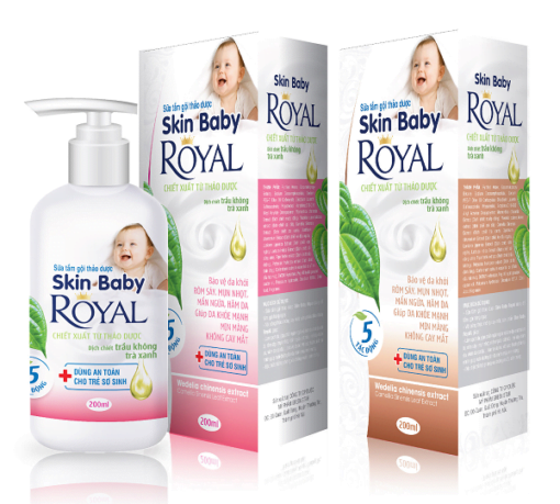 Sữa tắm cao cấp Skin Baby Royal (200ml) Bảo vệ da khỏi rôm sảy,mẩn ngứa, mụn nhọt, hăm