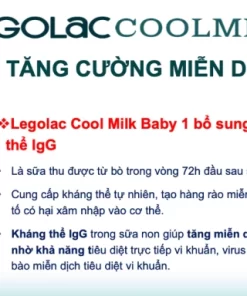 sữa LEGOLAC COOLMILK BABY 850G (1) Tăng cường miễn dịch cho trẻ 0-12 tháng tuổi