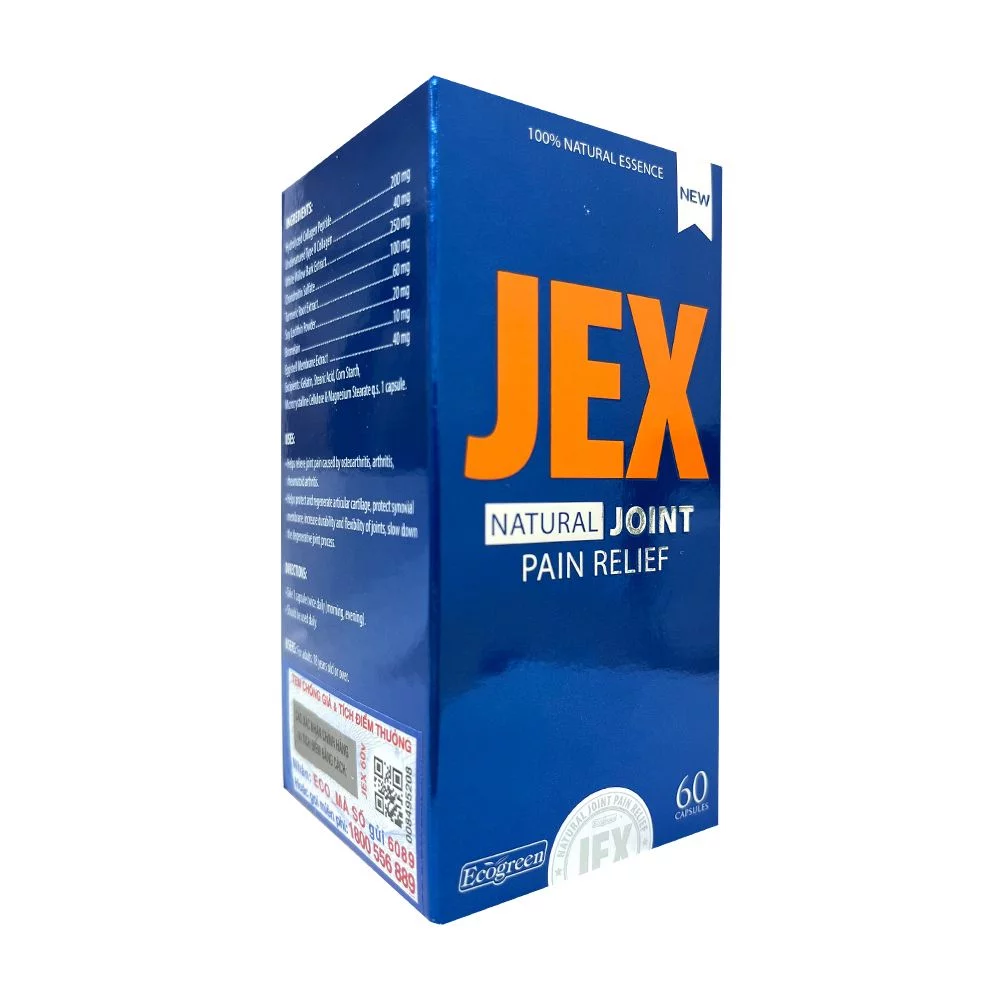 JEX Natural Joint Pain bảo vệ, tái tạo sụn khớp lọ 60 viên
