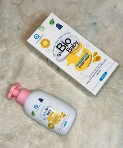 Sữa Tắm Gội Organic QA BIO BABY chai 260ml giảm mẩn ngứa lỗ chân lông, viêm da, Rôm sảy