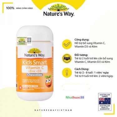 Viên uống Nature’s Way Kids Smart Cung cấp DHA, giúp bé thông minh hơn